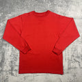 JNCO Jeans Long Sleeve Shirt Made In USA Red Blank Men's S 90s Vintage Deadstock