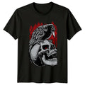 Crow On Skull T-Shirt Dark Fantasy Gothic Birthday Gift For Him And Her