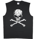Men's sleeveless shirt Skull design decal jolly roger flag muscle tee tank top