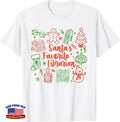 Christmas Book Lover Santa's Favorite Librarian Reading T-Shirt