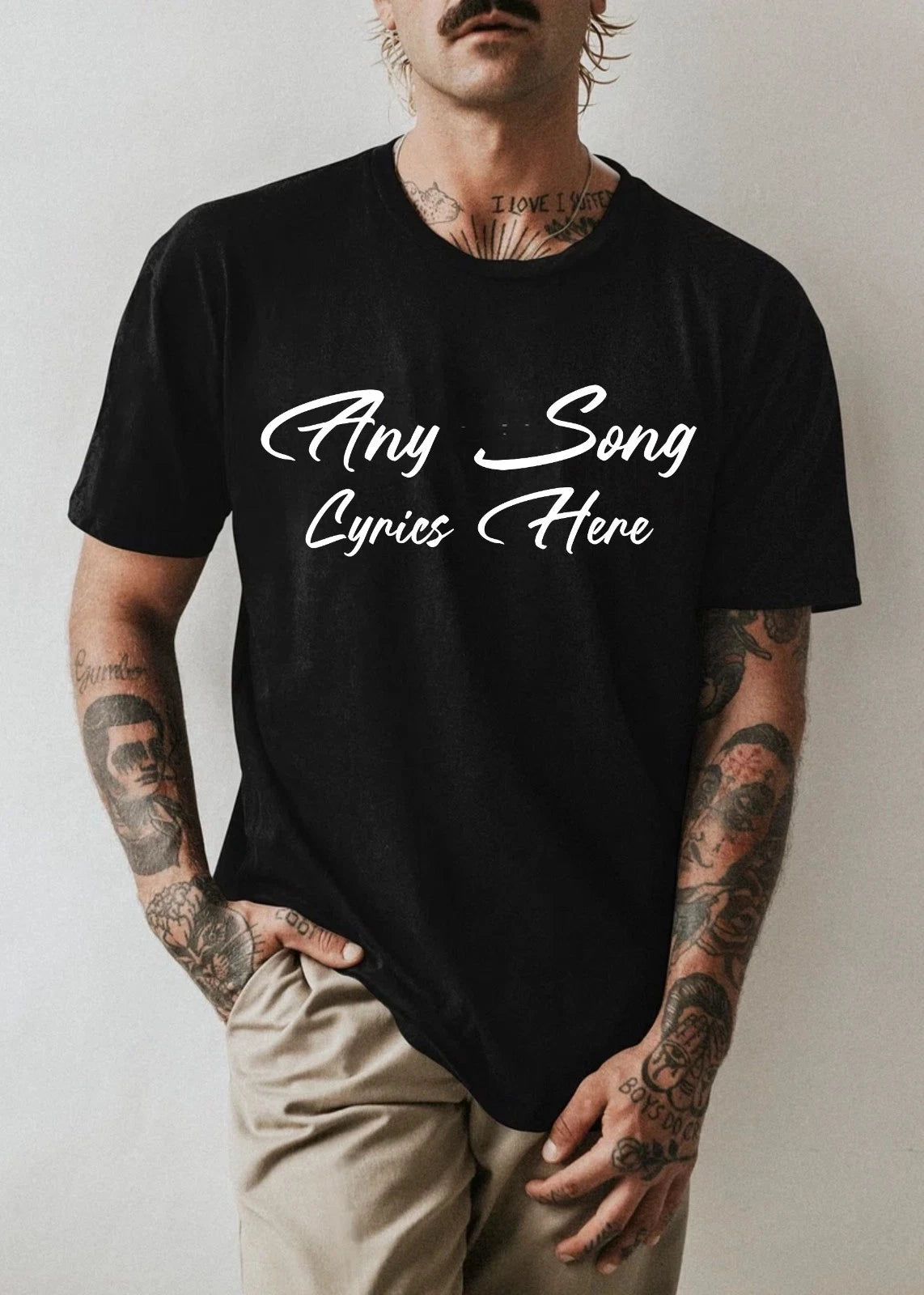 Custom Song Lyrics T Shirt Personalized Music Quote Tee Unisex Graphic Shirt