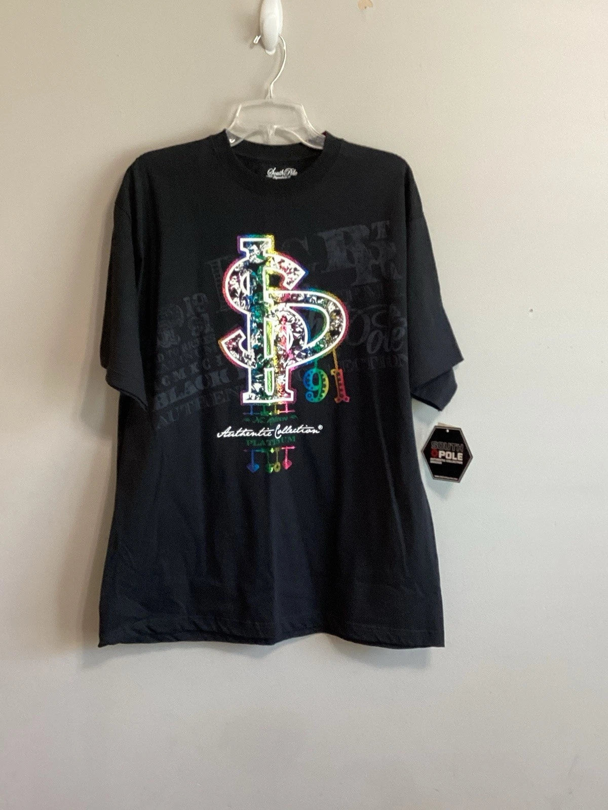 Men’s SouthPole Graphic T-Shirt Size L Black Street ware Urban Hip Hop Style NWT