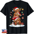 Funny Merry Moo Cows Highland Cow Christmas Snowman T-Shirt