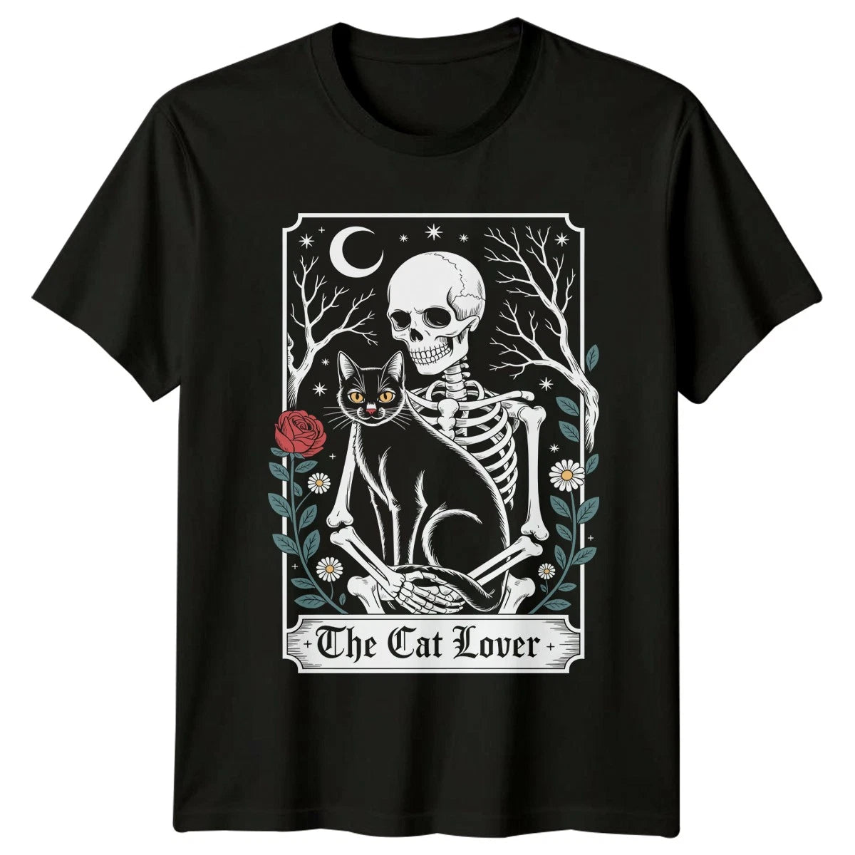 The Cat Lover T-Shirt Gothic Tarot Cat Animals Birthday Gift For Him And Her