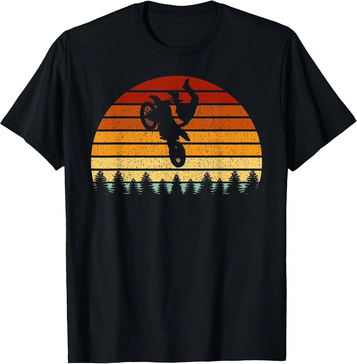 Retro Sunset Motocross Tee for Bikers & Racing Enthusiasts
