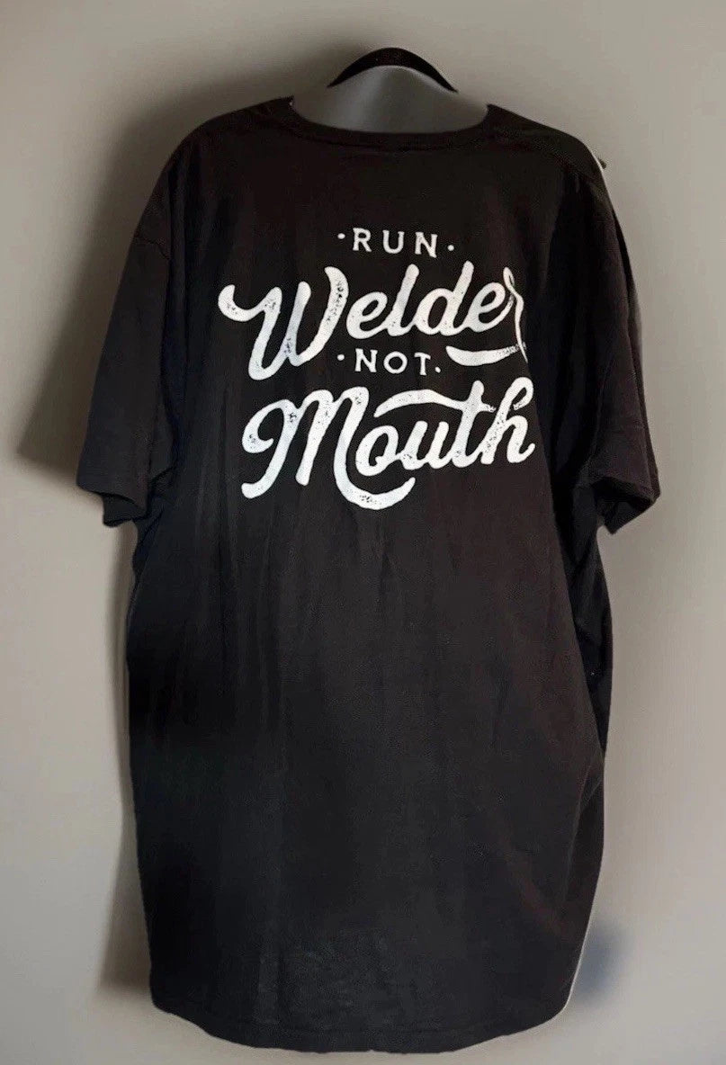 Welder Nation Men's T-Shirt 4XL. Black Short Sleeve 100% Cotton Made In USA.