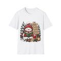 Cozy Snowman Reading Books T-Shirt | Winter Hot Cocoa Cozy Blankets Image 1 of 4