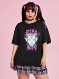 Isabela Escobar Plus Figure & Letter Graphic Drop Shoulder Tee – Trendy T-shirt