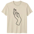Elegant Hand Gesture Minimal Line Womens T-Shirt Minimalist Art Art Birthday