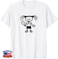Funny Cute Pickleball Girl Stickfigure T-Shirt