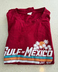 Gulf of Mexico Est 1550 Retro Sunset Palm Tree Graphic T-Shirt Red Men's XL