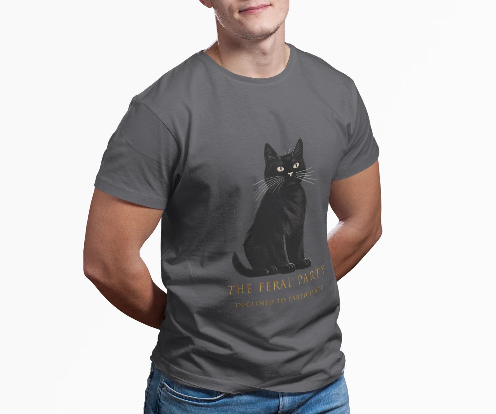 The Feral Party – Declined to Participate Cat Shirt – Unaffiliated Vibe Tee