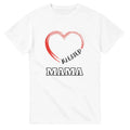 Blessed Mama T-Shirt Women Graphic Heart Mothers Day Gift Mom Life White S-3XL