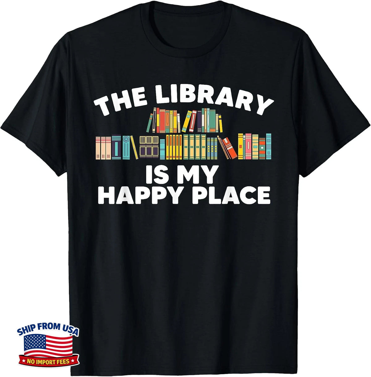 Cool Bookworm Librarian Library Art Book Lover Men Women T-Shirt Image 1 of 4