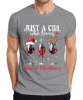Just A Girl Who Loves Wine & Christmas - Christmas Xmas Gift Christma