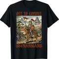 Off to Commit Shenanigans Medieval Knight Frog Funny Memes T-Shirt