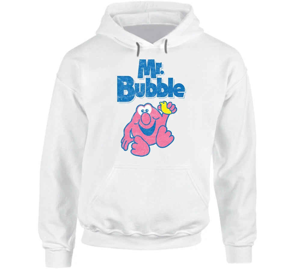 Mr Bubble Retro Vintage Bubblebath Logo Grunge Worn Look Hoodie