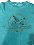 Vntg Eddie Bauer Men's XL Cotton Jersey Crew Neck Graphic Bird Tee Blue Made USA