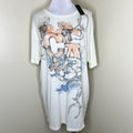 Christian Audigier Graphic Tee 2XL Unisex Crew Neck Cream Vintage Streetwear New