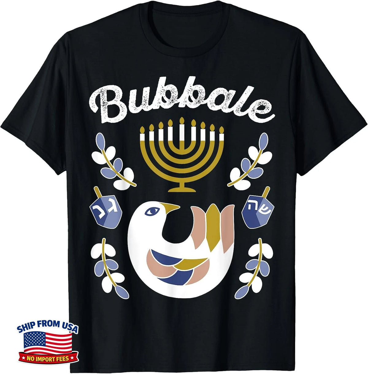 Matching Family Hanukkah Pajamas Top Dreidel Menorah Bubbale Tee