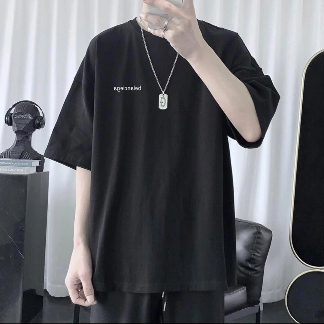 Simple One Point Short Sleeve T Shirt M Black Unisex New Unused