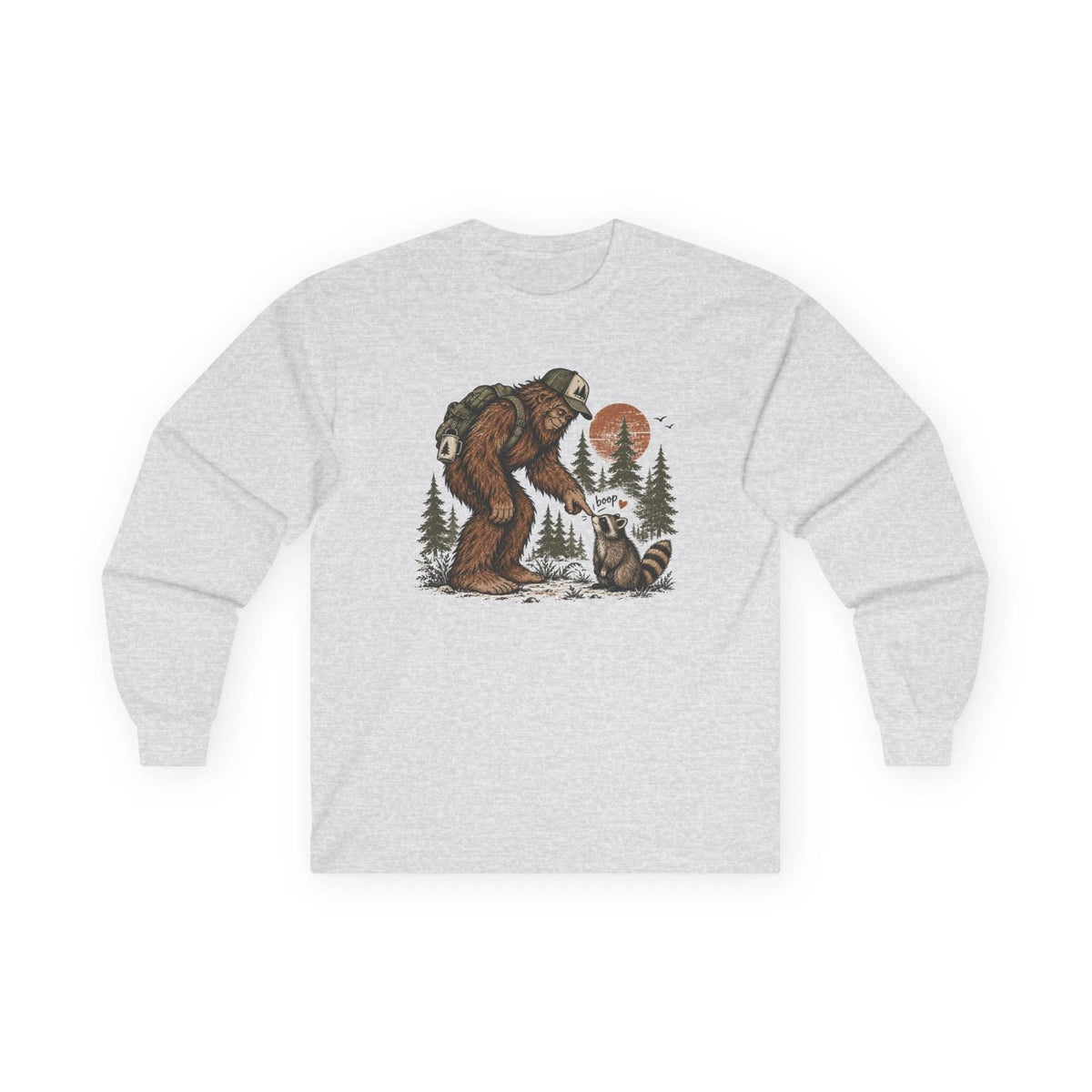 Bigfoot Raccoon Boop - Long Sleeve Graphic Tee