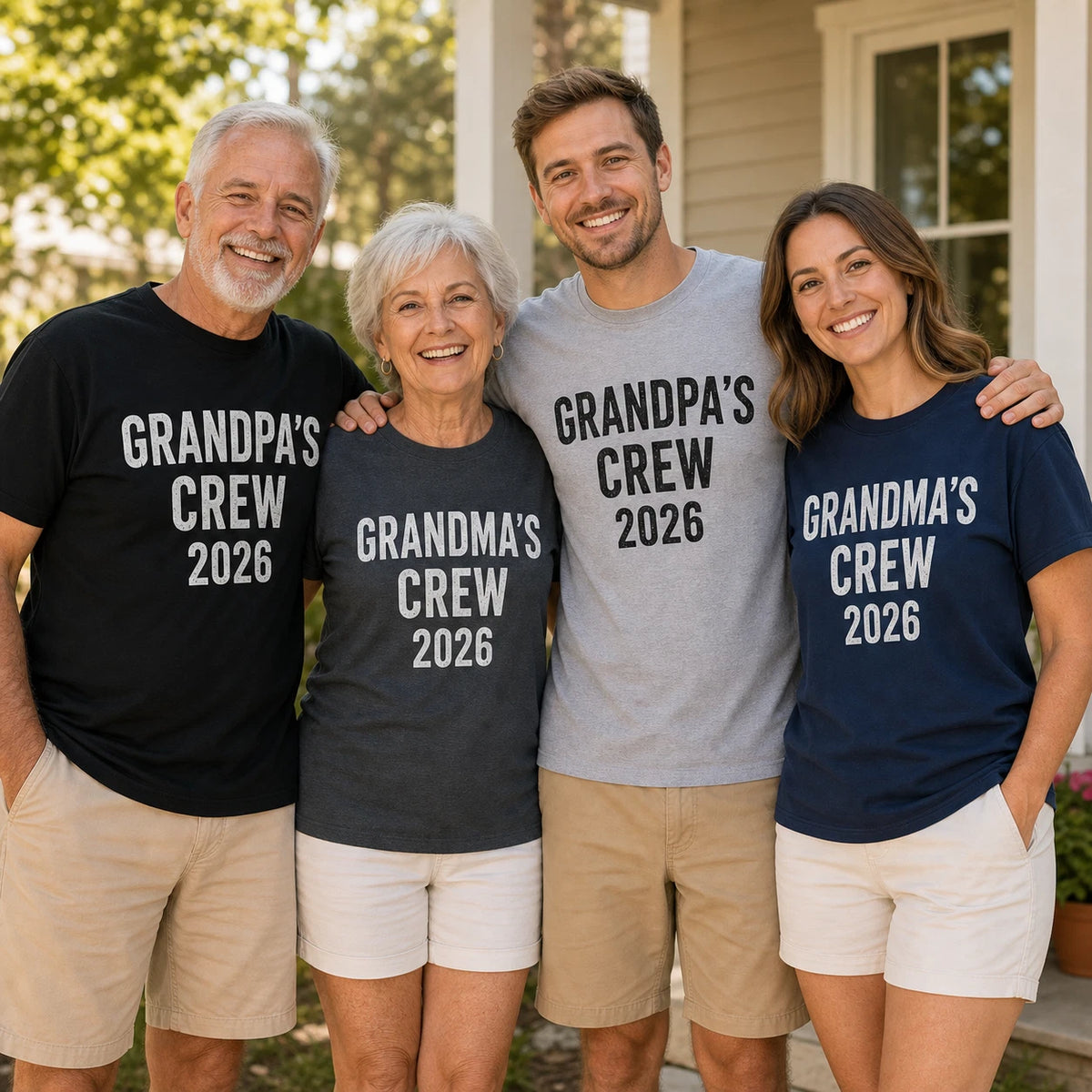 Custom Grandma Grandpa Shirt Personalized Family Name Year Matching Tee Gift