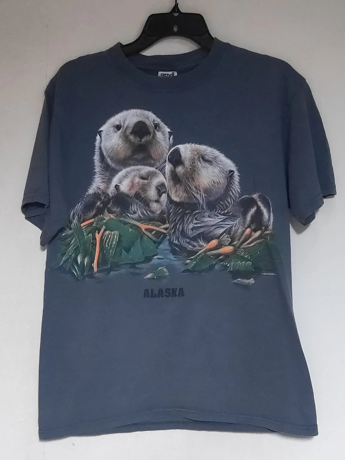 Vintage Y2K Sea Otters Family Cute Alaska Wildlife Wilderness Animal Shirt M