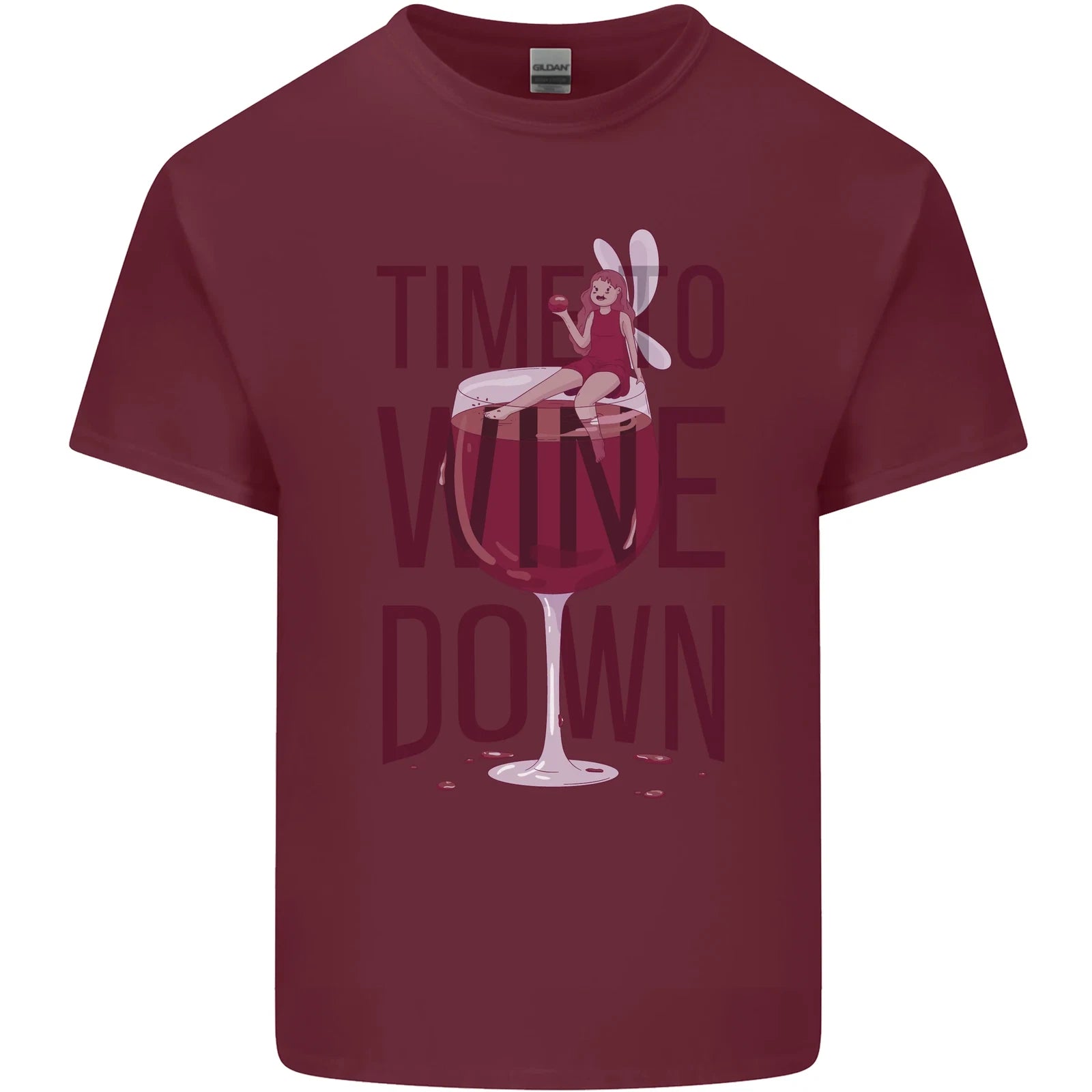 Time to Wine Down Funny Alcohol Mens Cotton T-Shirt Tee Top