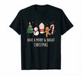 Merry And Bright Christmas Black T Shirt Gift For Friends