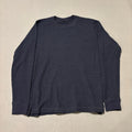 Uniqlo Mens Waffle Knit Thermal Long Sleeve Small Crewneck Navy Blue Minimalist