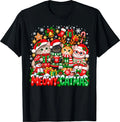 Meowy Catmas Cat Christmas Cute Kitten Cats Santa Hat Xmas T-Shirt