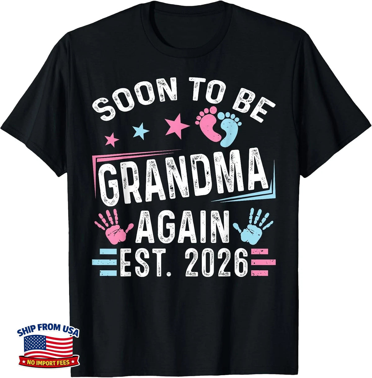 Soon To Be Grandma Again Est. 2026 Vintage Grandma T-Shirt Grandmother Gift
