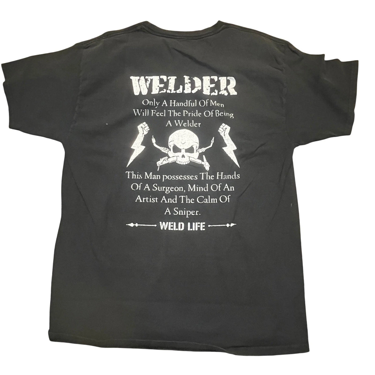 Weld Life Welder Graphic T-Shirt Mens Large Black Short Sleeve Workwear