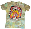 Mushroom Eyes Graphic T-Shirt Earth Tone Tie Dye Boho Folk Art Nepal Handcrafted
