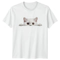 Peeking White Cat T-Shirt Pet Lovers Cats Christmas Gift For Him And Her