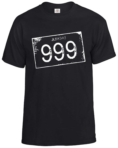 999 Nine Punk T-Shirt Skull Biker Glam Rock Band Punk Stiff Rock Sham Top Tee