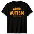 Unisex Tshirt Audhd Power Autism & Adhd Awareness Lightning Bolts Streetwear