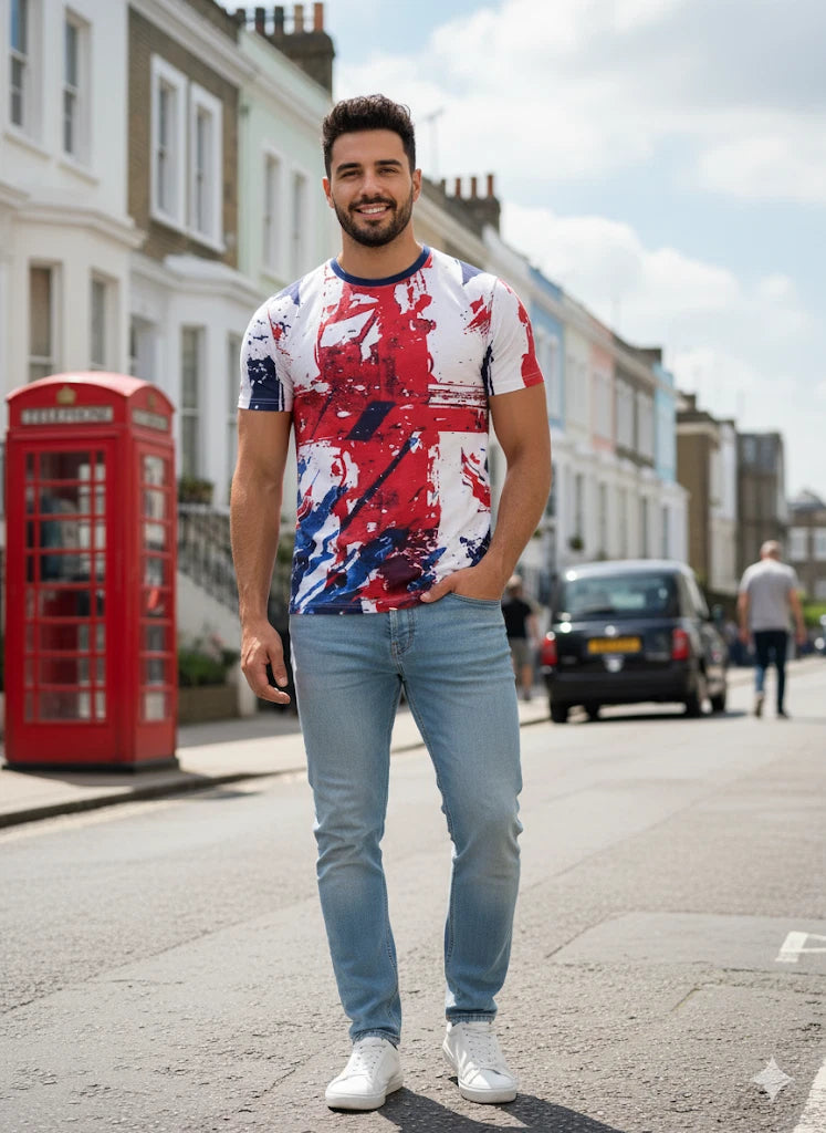 London Jubilee AOP England Unisex T Shirt Union Jack Tee Great Britain Souvenir
