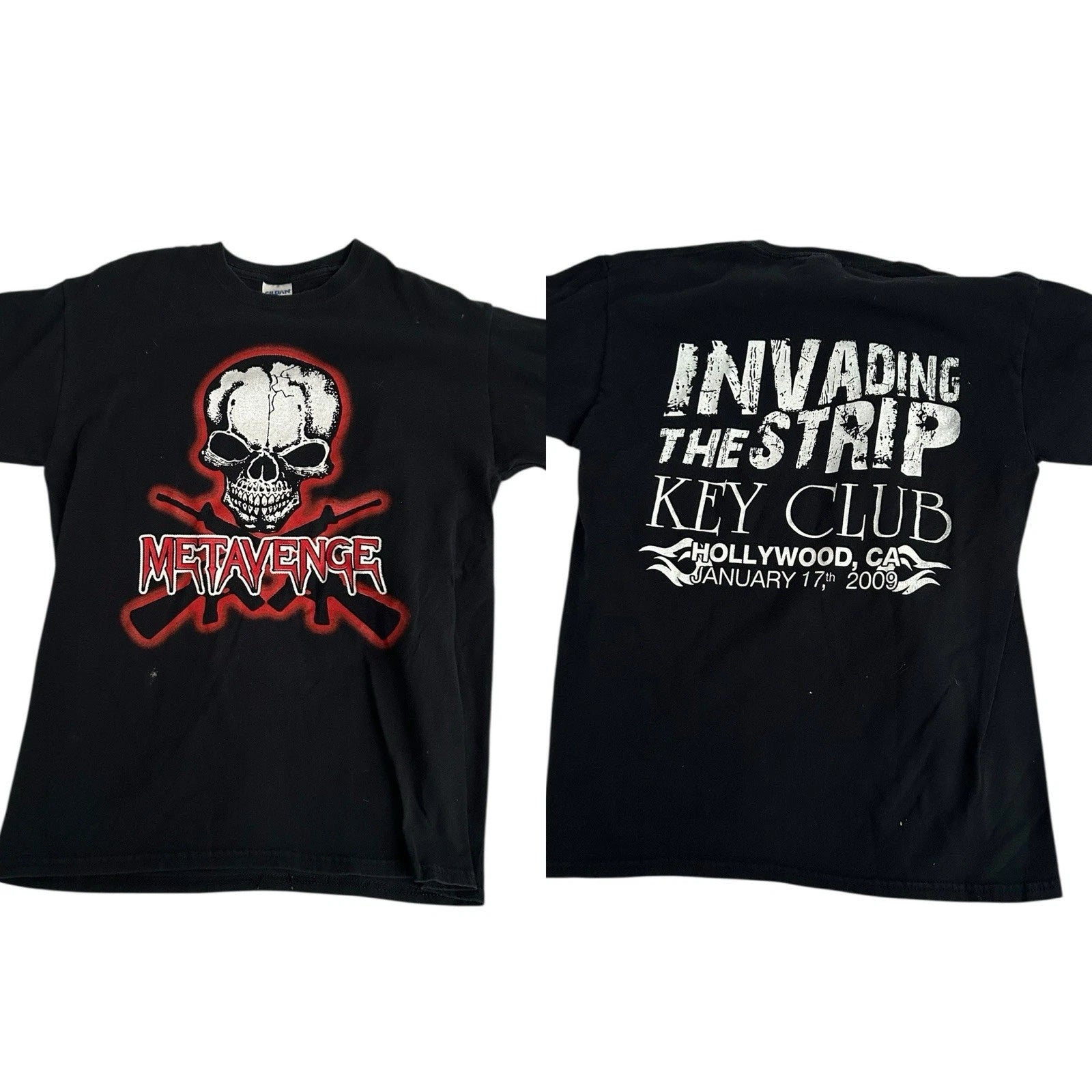 Metavenge Metal Band 2009 California Tour Tee Gildan M Y2K Grunge Skull