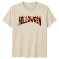 Halloween Fiery Text Holiday Graphic Mens T-Shirt Womens Tee Unisex Apparel