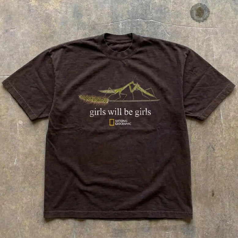 NWT Praying Mantis Graphic T-Shirt Brown Y2K Retro Insect Vintage Unisex Tee