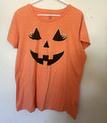 Way to Celebrate Halloween Shirt Womens 2X Orange Jack O Lantern Pumpkin Tee