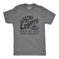 Mens The Gym Makes Me Feel Less Murdery T Shirt Funny Sarcastic Work Out