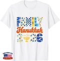 2026 Family Hanukkah Menorah Dreidel Star of David Block T-Shirt