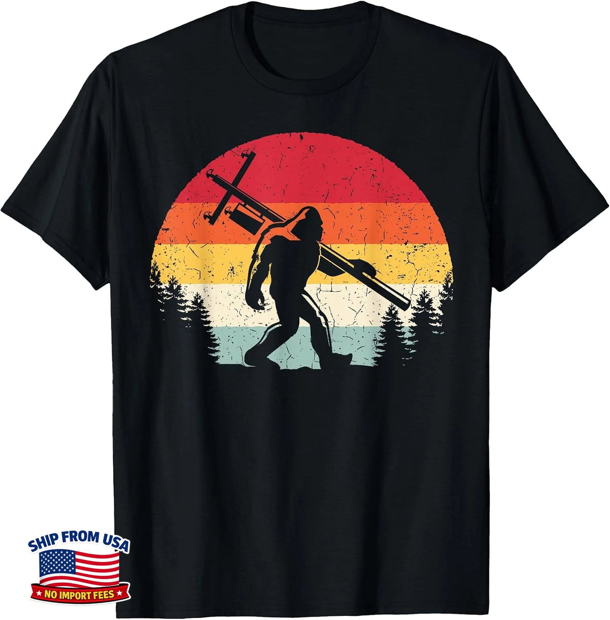 Bigfoot Sasquatch Lineman Lineworker Power Electrician Funny T-Shirt