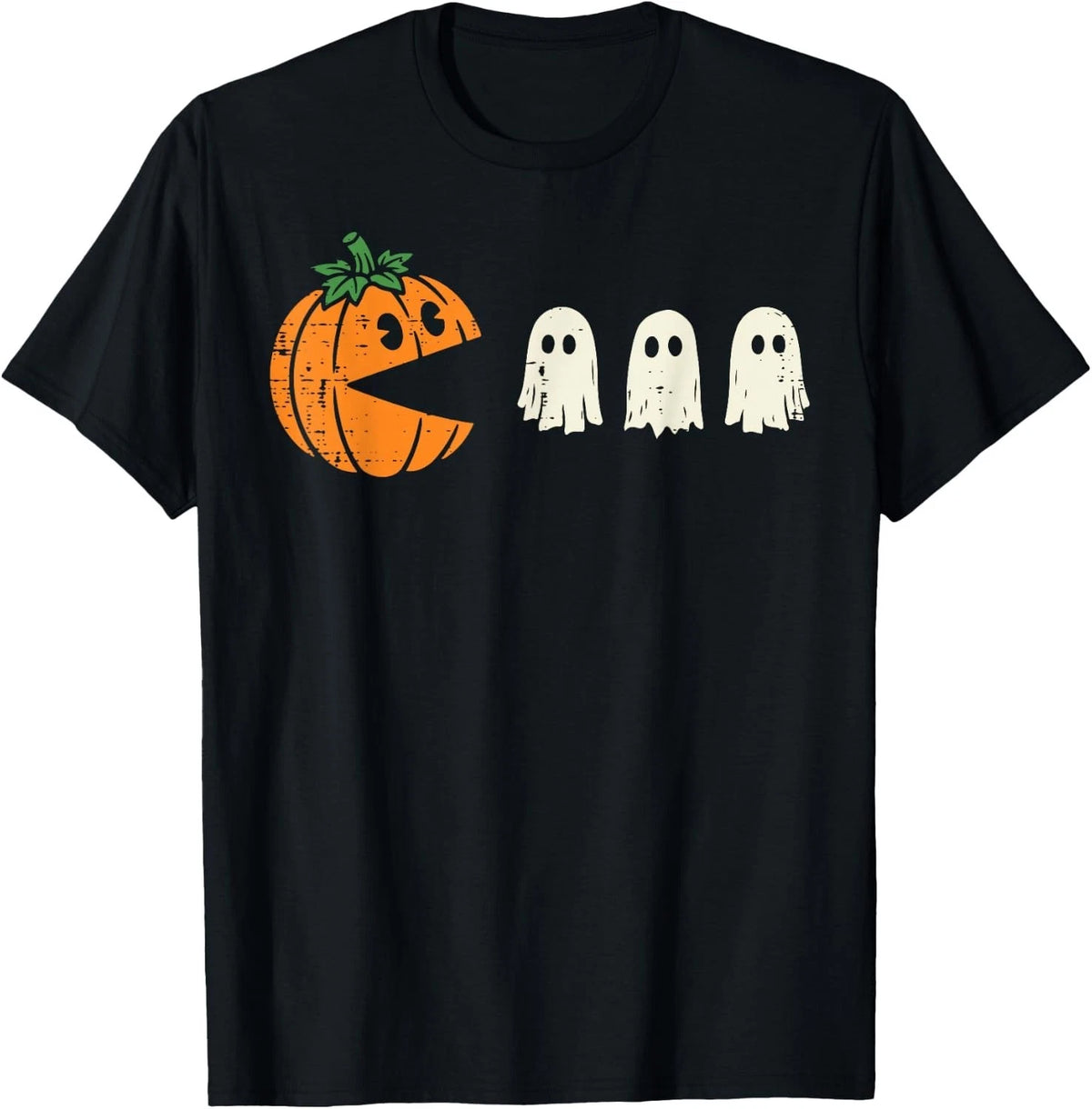 Retro Game Pumpkin Eating Ghost Halloween Gamer unisex T-Shirt