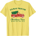 Retro Red Truck Farm Fresh Christmas Tree Graphic Tee Image 1 of 3