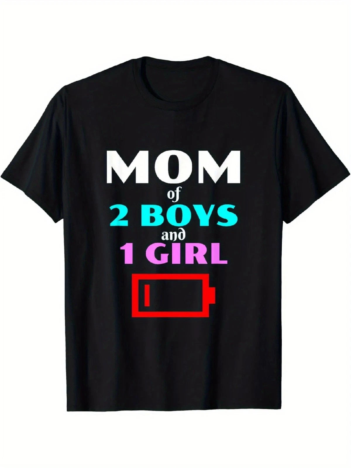 Mom of 2 Boys 1 Girl Tired Mom Life Funny Mother Gift Trendy Unisex Tee