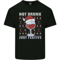 Wine Not Drunk Just Festive Funny Christmas Xmas Mens Light Cotton T-Shirt
